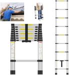 Advwin Telescoping Ladder, 8.5 FT/2.6M Aluminum Portable Extension Folding Ladder, Multi-Purpose Compact Ladder 150KG Max Capacity