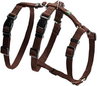 HUNTER Sicherheitsgeschirr VARIO RAPID, Panikgeschirr mit extra Bauchgurt, ausbruchssicher & verstellbar, auch als klassisches Y-Geschirr nutzbar, leichte Klickverschlüsse, Farbe: braun, Größe: M-L