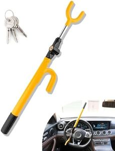 KNFRXO Steering Wheel Lock, Anti-Theft car Device, Car Wheel Lock of Heavy Duty, Vehicle Security Steering Wheel Lock with Adjustable Length for Cars Trucks Vans and SUVs, Yellow