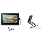 Wacom Cintiq 16 Full HD Display – 15.6-inch Graphic Display with Integrated legs & Replacement Tips – Compatible with Windows & Apple – Black & Adjustable Stand