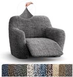 PAULATO BY GA.I.CO. Recliner Slipcover - Reclining Chair Cover - Printed Slipcovers - 1-Piece Form Fit Stretch Furniture Protector - Microfibra Print Collection - Vittoria Grey (Recliner Cover)