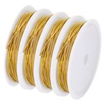 SUNNYCLUE 10M Real 14K Gold Plated Copper Wires 1mm 18 Gauge Copper Jewellery Wire Craft Metal Wire Copper Bead Wires Bead String Wire Jewellery Beading Wire for Jewellery Making Wrapping Sculpting