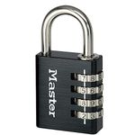 Master Lock 7640EURDBLKCC Combination Padlock in Aluminium, Black, 4 x 7.8 x 1.5 cm