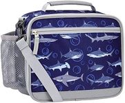 Choco Mocha Shark Lunch Box for Boys Kids Lunch Box for Boys Lunch Boxes for School Boys Lunchbox for Kids Lunch Bag for Boys with Shoulder Strap for Toddler Preschool Kindergarten kids 3yrs+ Blue