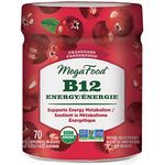 MegaFood Vitamin B12 Gummies Cranberry Flavour, 70 count - Supports Energy Levels with Methylated B12, Vegan, Gluten-Free, Non-GMO