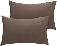 LuxClub Collection Pillowcases 2 Pack - Eco Friendly Wrinkle Free Cooling Pillow Cases with Satin Trim - Machine Washable Hotel Bedding Silky Soft - Tree Bark Standard/Queen