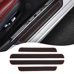 CDIYTOOL 4 Pcs Car Sill Protector, Universal Front/Rear Door Entry Scuff Guards, PVC Soft Rubber Welcome Pedal Protector Cover Set (Black Red-Not Pattern)