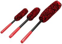 MAX COOL 3Pcs Wheel Cleaner Brushes, Car Wash Brushes, Highly Water Absorption Tire Brush Kit for Cleaning Wheels, Rims, Spokes, Fenders, Engines