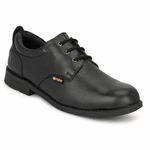 SKEEDO™ Safety Shoes for Men | Steel Toe Shoes for Heavy Duty Work | Formal Look | Slip Resistant | Light Weight & Comfortable Leather Safety Shoes | TPR Sole (Black 07)