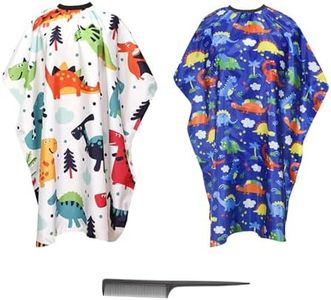 ZOCONE 2 Piezas Capa de Peluqueria para Niños Capas de Corte Peluqueria de Dibujos Animados Ajustable Capa de Barbero Profesional Capa Barbero Universal con Peine Capa para Cortar el Pelo