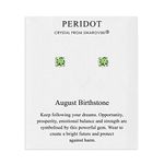 Philip Jones August (Peridot) Birthstone Earrings Created with Zircondia® Crystals