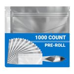 Mylar Smell Proof Bags - 1 Pre Roll Clear Side/White - Loud Lock - Medical Use Only - All States General Compliance Printed - 1000 Count (PreRoll - 3" x 6")