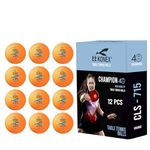 KONEX 40+ Plastic Table Tennis Balls Pack of 12 | High Performance 3-Star ABS TT Balls for Professional Matches and Training | Ideal for Adults & Kids (Orange)