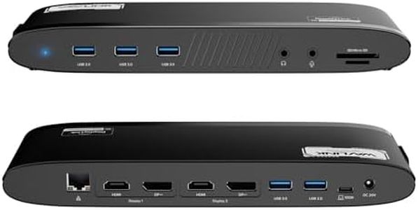 WAVLINK Universal USB C Docking Station Dual 5K Monitor, DisplayLink Dock with 100W PD, 2x4K HDMI, 2x4K/5K DP, 5 USB Ports, SD/TF, Ethernet, Audio, laptop Docking Station for Mac M1/M2/M3/M4 & Windows