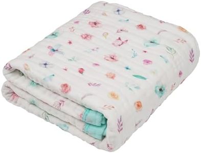 100% Organic Cotton Muslin Supersoft Baby Blanket, Luxurious Gender Neutral Swaddle & Receiving Blankets for Boys & Girls, Toddler Quilt & Stroller Blanket, Ideal Gift for Newborns (Pastel Floral)