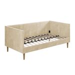 DHP Franklin Mid Century Upholstered Daybed, Twin Size, Tan Velvet