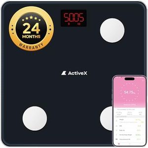 ActiveX (Australia) Savvy Smart Bluetooth Body Composition Weighing Scale| Tracks Body Weight, Body Fat, BMI & more | Free ActiveX App | Batteries Included | 24 Months Warranty