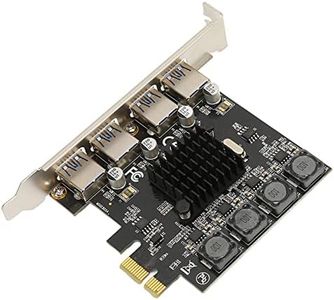 Dpofirs PCIE to USB3.0 4 Port Expansion Card, 4 x USB3.0, PCI Express USB Add in Card, PCI Express Expansion Card USB Card for Win 11 10 8 7 XP (32/64 bit), Linux