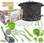 Canning Pot with Rack and Full Canning Set + ½ Pint ladle + Measuring Cups - Canning Supplies - Canning Kit for Beginner, Food Grade Stainless Steel Canning Accessories - Canning Supplies Starter Kit