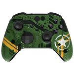 eXtremeRate Army Mecha Replacement Faceplate Cover for Xbox One Elite Controller Series 2 (Model 1797), Soft Touch Front Housing Shell Case & Accent Rings for Xbox Elite Series 2 Core Controller