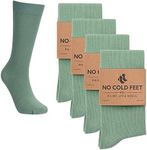 No Cold Feet - Fun Green Colorful Novelty Socks for Men for Dress Casual Formal Groomsmen Wedding, 4 Pack, Solid Sage Green, One Size