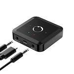 DollaTek Bluetooth 5.2 Transmitter Receiver Low Latency HD Bluetooth Audio Adapter 3.5mm AUX Output Wireless Audio Adapter for Car Speakers Headphones TV Airplane