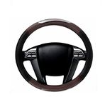 CARIZO Car Steering Wheel Cover | Microfiber Leather | Breathable, Anti Slip | Odourless | Racing Series | Black & Brown for Honda City Zx (2003-2008)