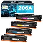 [with chip] 206A 206X M283fdw Toner Cartridges 4 Pack Replacement for HP 206A 206 A 206X Use with Color Laserjet Pro MFP M283fdw M283cdw Laserjet Pro M255dw M255nw Printer