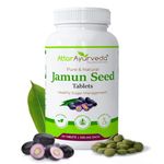 Attar Ayurveda Jamun Seed Extract tablet 500mg, 60 tablets | Beneficial in controlling Blood Sugar Levels, Boosting Digestion, Blood purification and Detoxification (Pack of 1)