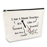 Music Teacher Gifts for Women Music Teacher Appreciation Gifts Makeup Bag Music Lover Gifts Birthday Christmas Thanksgiving Gifts for Music Teacher Coworkers Friend Retirement Gift Travel Cosmetic Bag