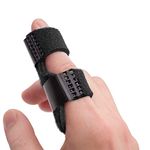 Sumifun Trigger Finger Splints, Mallet Finger Brace with 2 Gel Sleeves, Finger Support for Broken Finger, Sprain Finger, Arthritis Pain Relief, Sports Injuries(L, Black)