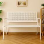 ecofynd 3 Seater Garden Bench for Indoor & Outdoor Park, 4 Feet Long Heavy Duty Waterproof Outdoor Seating Bench for Home, Terrace, Patio, Living Room, Lounge, Balcony (White, GT003-049)