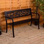 Garden Vida Steel Garden Bench, Ros