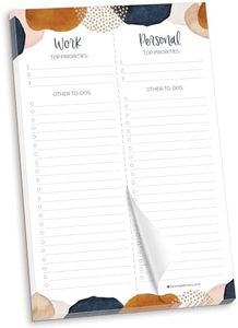 bloom daily planners Work & Personal To Do List Planning Pad - Undated Tear Off Checklist Notepad Organizer with Perforated Sheets - 6" x 9" - Earthy Abstract
