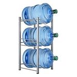 MOOACE 3-Tier Water Jug Rack, 5 Gallon Detachable Water Bottle Storage Holder for Kitchen, Office, Home, Silver