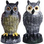 Galashield Owl Decoy | Plastic Owls to Scare Birds Away | Owl Statue for Garden & Outdoors [Set of 2]