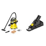 Bundle of Kärcher 16283020 Wet & Dry Vacuum Cleaner WD 5, blower function, power: 1100w, plastic container: 25 L, suction hose: 2.2 m + Kärcher Drill dust Collector, 1 Piece, 2.863-234.0