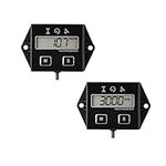 2 Pack - HonorMeet Digital Self-Powered Hour Meter Tachometer,SVC Maintenance Reminder,RPM Display for Gas Powered Garden Tractor Motor Alternator Air Compressor Snowmobile Motorcycle (HM011E-2PCS)