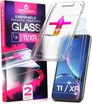 Defenslim for iPhone 11 / XR Screen Protector (2Pack), Easy Auto-Align Install Kit, 6.1" Tempered Glass, 9H Hardness, Ultra HD Clear, Case Friendly, EasyShield