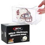 BCW Sports Showcases | Protective Memorabilia Holder with UV Resistance | Ideal for Sports Collectibles | Acrylic Display Cases for Autographed Balls and Mini Helmets (Mini Helmet - 1 Pack)