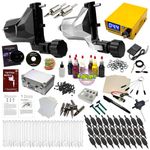 Professional Rotary Tattoo Kit Hildbrandt Advanced TKHADVR 2 Machine Gun + Needle + Power Supply + Inks + Case