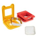 Adorila 2 Pack Sandwich Cutter and Sealer, DIY Decruster Sandwiches, Uncrustables Sandwich Maker for Kids Boys Girls Lunch Bento Box (Red, Yellow)