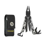 LEATHERMAN - Signal Camping Multitool with Fire Starter, Hammer and Emergency Whistle, Limited Edition Black/Silver