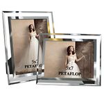 PETAFLOP Glass Picture Frames 5x7 Perfect for Family Office Table Decorations, Set of 2