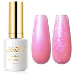 Imtiti Pearl Gel Nail Polish,0.5 Fl Oz Hot Pink Glitter Drawing Gel Polish Shell Thread Shimmer Mermaid Nail Gel Polish Soak Off UV LED for Home DIY Nail Art Manicure Salon