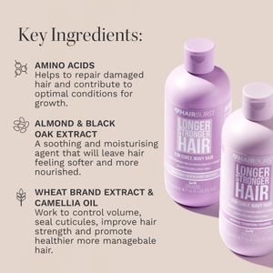 Hair Burst Wavy & Curly Shampoo and Conditioner Set – Sulfate-Free, Curl Enhancing, Frizz Control