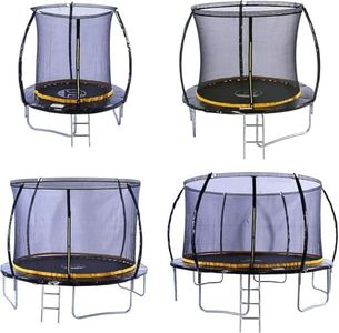 Kanga Trampoline Outdoor Round Inc Safety Enclosure Net, Ladder & Anchor Kit (2025 Curved Shape) 6FT