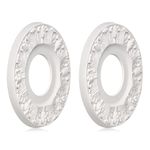 ELFCAB 2 Pcs Vintage Carved Flower Ceiling Medallion for Light Fixtures and Ceiling Fans (10-1/8"OD X 4"ID White)