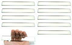 EISCO 10 Pack Rectangular Plano Glass Mirror, 6" x 1" - 2mm Thick Approx.