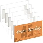 Kurtzy 6 Pack A5 Adhesive Wall Poster Holders - Landscape Wall Mounts - Crack & Scratch Resistant - Clear Acrylic Sign Displays with Adhesive Tape - Office, Store & Restaurant - No Drilling Required